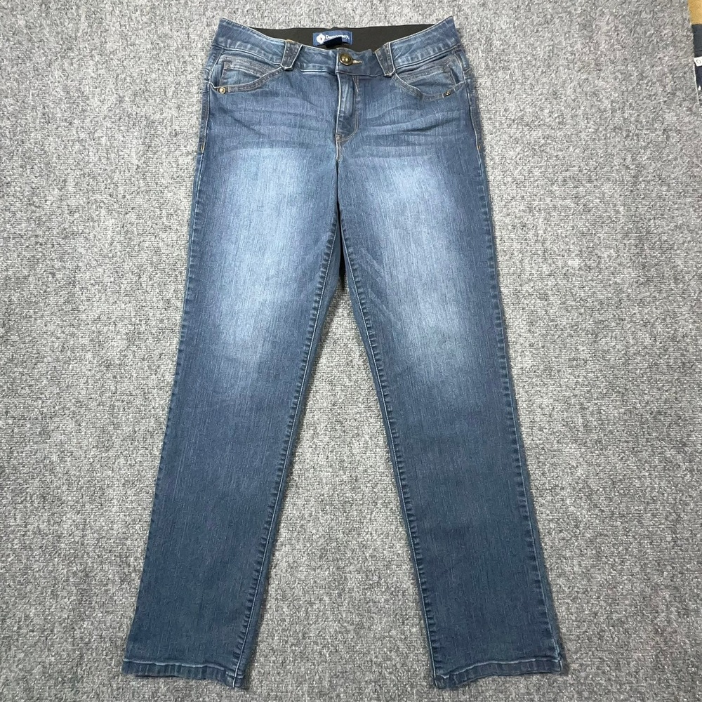 Democracy Absolution Straight Leg Jeans Womens 8 Blue Denim Stretch B1560Q4CD